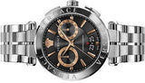 Versace Aion Chronograph Black Dial Silver Steel Strap Watch For Men - VE1D01019 Authentic Buy Shop Now