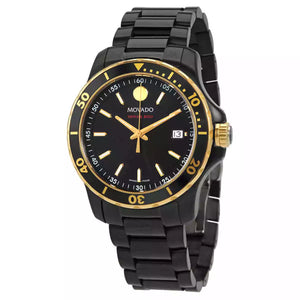 Movado Series 800 Black Dial Black Steel Strap Watch For Men - 2600161 Authentic Buy Shop Now
