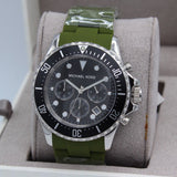Michael Kors Everest Chronograph Black Dial Green Silicone Strap Watch For Men - MK8981 Authentic Buy Shop Now