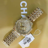 Michael Kors Lexington Chronograph Gold Dial Gold Steel Strap Watch For Men - MK8579 Authentic Buy Shop Now