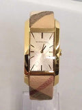 Burberry Nova Gold Tone Square Dial Leather Strap Watch for Women - BU1582 Authentic Buy Shop Now