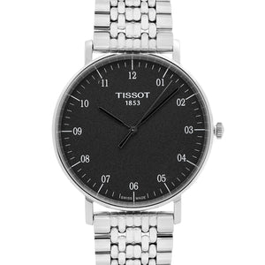 Tissot Everytime Large Black Dial Silver Mesh Bracelet Watch For Men - T109.610.11.077.00 Authentic Buy Shop Now