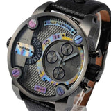 Diesel Badass Chronograph Anthracite Dial Black Leather Strap Watch For Men - DZ7270 Authentic Buy Shop Now
