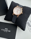 Coach Delancey Ivory Dial Navy Blue Leather Watch For Women - 14502749 Authentic Buy Shop Now