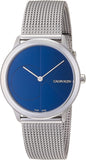 Calvin Klein Minimal Blue Dial Silver Mesh Bracelet Watch for Women - K3M2212N Authentic Buy Shop Now