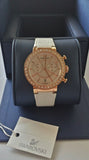 Swarovski Citra Sphere Chrono White Dial White Leather Strap Watch for Women - 5080602 Authentic Buy Shop Now