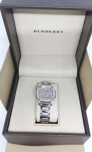Burberry The Britain Diamonds Brown Dial Silver Steel Strap Watch for Women - BBY1803 Authentic Buy Shop Now