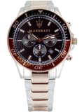Maserati SFIDA Chronograph Black Dial Two Tone Steel Strap Watch For Men - R8873640009 Authentic Buy Shop Now