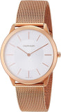 Calvin Klein Minimal White Dial Rose Gold Mesh Bracelet Watch for Men - K3M21626 Authentic Buy Shop Now