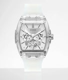 Guess Phoenix Multi Function Silver Dial White Rubber Strap Watch for Men - GW0203G1 Authentic Buy Shop Now