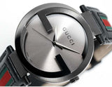 Gucci Interlocking G XL Black Dial Red & Green Leather Strap Watch For Men - YA133206 Authentic Buy Shop Now