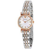 Emporio Armani Mother of Pearl Dial Two Tone Steel Strap Watch For Women - AR1689 Authentic Buy Shop Now