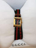 Gucci G-Frame Multicolored Dial Two Tone Nylon Strap Watch For Women - YA128527 Authentic Buy Shop Now