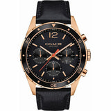 Coach Sullivan Chronograph Black Dial Black Leather Strap Watch for Men - 14602087 Authentic Buy Shop Now