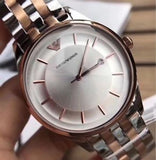 Emporio Armani Lambda Analog Silver Dial Two Tone Steel Strap Watch For Men - AR11044 Authentic Buy Shop Now
