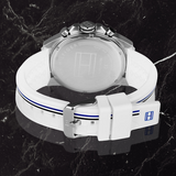 Tommy Hilfiger Multifunction Black Dial White Rubber Strap Watch for Men - 1791475 Authentic Buy Shop Now