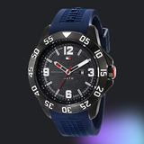 Tommy Hilfiger Cole Black Dial Blue Rubber Strap Watch for Men - 1790984 Authentic Buy Shop Now