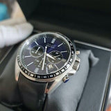 Hugo Boss Driver Sport Chronograph Blue Dial Black Leather Strap Watch for Men - 1513077 Authentic Buy Shop Now