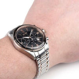 Hugo Boss Chronograph Black Dial Silver Steel Strap Watch for Men - 151080 Authentic Buy Shop Now