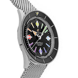 Breitling Superocean Heritage '57 Black Dial Silver Mesh Bracelet Watch for Men - A103701A1B1A1 Authentic Buy Shop Now