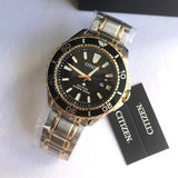 Citizen Eco Drive Promaster Diver Black Dial Two Tone Steel Strap Watch For Men - BN0194-57E Authentic Buy Shop Now