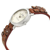 Coach Delancey White Dial Floral Brown Leather Strap Watch for Women - 14502761 Authentic Buy Shop Now