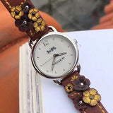 Coach Delancey White Dial Floral Brown Leather Strap Watch for Women - 14502761 Authentic Buy Shop Now