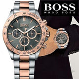 Hugo Boss Ikon Grey Dial Two Tone Steel Strap Watch for Men - 1513339 Authentic Buy Shop Now