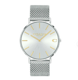 Coach Charles Silver Dial Silver Mesh Bracelet Watch for Men - 14602439 Authentic Buy Shop Now