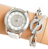 Michael Kors Runway Three Hand White Dial White Leather Strap Watch For Women - MK6998 Authentic Buy Shop Now