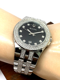 Bulova Crystal Collection Black Dial Silver Steel Strap Watch for Men - 96K102 Authentic Buy Shop Now