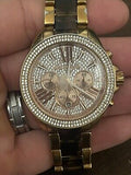 Michael Kors Wren Diamonds Rose Gold Dial Two Tone Steel Strap Watch for Women - MK6159 Authentic Buy Shop Now