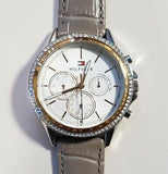 Tommy Hilfiger Ari Diamonds White Dial Grey Leather Strap Watch for Women - 1781980 Authentic Buy Shop Now