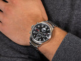 Tommy Hilfiger Jackson Quartz Black Dial Silver Steel Strap Watch for Men - 1791243 Authentic Buy Shop Now