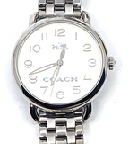 Coach Delancey Classic White Dial Silver Steel Strap Watch for Women - 14502260 Authentic Buy Shop Now
