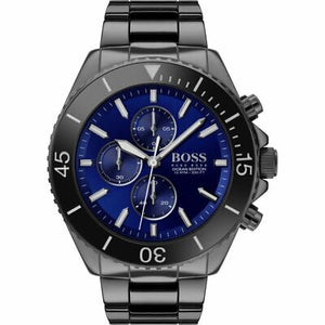 Hugo Boss Ocean Edition Navy Blue Dial Black Steel Strap Watch for Men - 1513743 Authentic Buy Shop Now