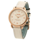 Coach Delancey White Dial White Leather Strap Watch for Women - 14502790 Authentic Buy Shop Now