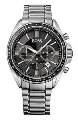 Hugo Boss Chronograph Black Dial Silver Steel Strap Watch for Men - 151080 Authentic Buy Shop Now