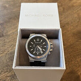 Michael Kors Dylan Chronograph Black Dial Black Rubber Strap Watch For Men - MK8903 Authentic Buy Shop Now