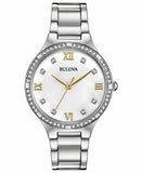 Bulova Crystal Collection Mother of Pearl Dial Silver Steel Strap Watch for Women - 96L263 Authentic Buy Shop Now