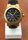 Michael Kors Dylan Chronograph Black Dial Black Rubber Strap Watch for Men - MK8445 Authentic Buy Shop Now