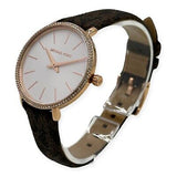 Michael Kors Pyper Quartz Silver Dial Brown Leather Strap Watch for Women - MK1036 Authentic Buy Shop Now