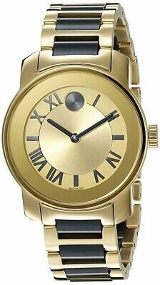 Movado Bold Yellow Gold Dial Two Tone Steel Strap Watch for Women - 3600355 Authentic Buy Shop Now