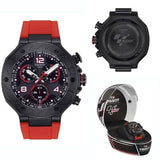 Tissot T Race Chronograph Black Dial Red Rubber Strap Watch For Men - T141.417.37.057.01 Authentic Buy Shop Now