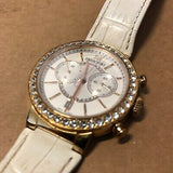 Swarovski Citra Sphere Chrono White Dial White Leather Strap Watch for Women - 5080602 Authentic Buy Shop Now