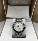 Versace Greca Sport Quartz White Dial Two Tone Steel Strap Watch For Men - VEZ300521 Authentic Buy Shop Now