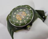 Gucci Dive Automatic Green Dial Green Rubber Strap Unisex Watch - YA136345 Authentic Buy Shop Now