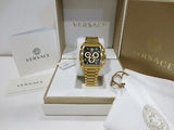 Versace Dominus Chronograph Black Dial Gold Steel Strap Watch For Men - VE6H00523 Authentic Buy Shop Now