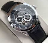 Bulova BVA Classic Automatic Silver Dial Black Leather Strap Watch for Men - 96A135 Authentic Buy Shop Now