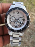 Marc Jacobs Rock Chronograph White Dial Silver Steel Strap Watch for Men - MBM5027 Authentic Buy Shop Now